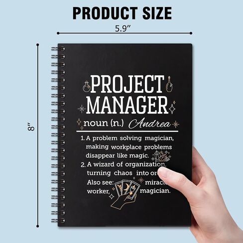 Project Manager Definition Gold Foil Hardcover 160 Pages Spiral Notebooks, Project Manager Gift, Inspirational Gift for PM, Workplace Workers Office Gag Gift for Project Manager Coworker in Saudi Arabia