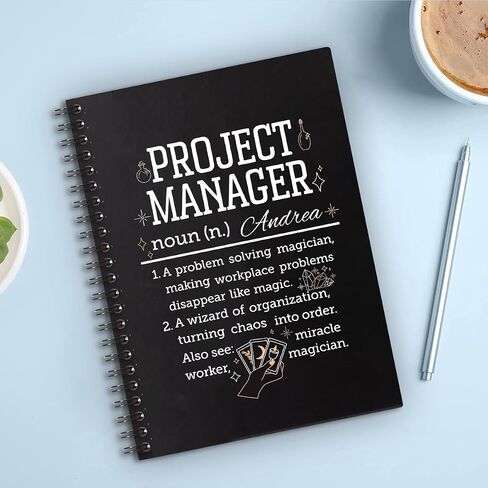 Project Manager Definition Gold Foil Hardcover 160 Pages Spiral Notebooks, Project Manager Gift, Inspirational Gift for PM, Workplace Workers Office Gag Gift for Project Manager Coworker in Saudi Arabia