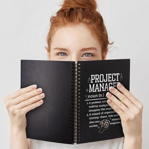 Project Manager Definition Gold Foil Hardcover 160 Pages Spiral Notebooks, Project Manager Gift, Inspirational Gift for PM, Workplace Workers Office Gag Gift for Project Manager Coworker in Saudi Arabia