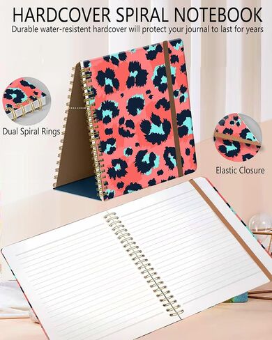 Spiral Journal Notebook, A5 Cute Notebooks for Women Men, College Ruled Hardcover Notebook for Work & Note Taking, 60 Pages Double-Wire Journals for Writing, Cute Cats in Kuwait