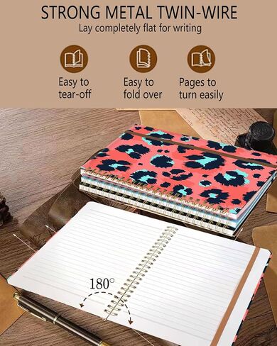 Spiral Journal Notebook, A5 Cute Notebooks for Women Men, College Ruled Hardcover Notebook for Work & Note Taking, 60 Pages Double-Wire Journals for Writing, Cute Cats in Kuwait