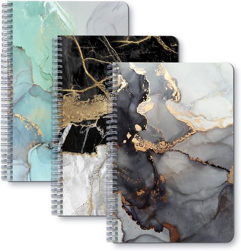 A5 Size Spiral Notebook Ruled Notebook/Journal Lined Journal 5.83" X 8.27" Durable Books Marble Pattern College Ruled Spiral Notebook/Journal - Rough Draft Mini Spiral Notebook Pack of 3 in Saudi Arabia