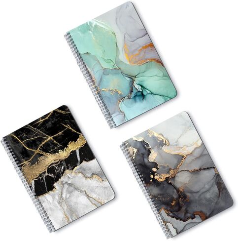 A5 Size Spiral Notebook Ruled Notebook/Journal Lined Journal 5.83" X 8.27" Durable Books Marble Pattern College Ruled Spiral Notebook/Journal - Rough Draft Mini Spiral Notebook Pack of 3 in Saudi Arabia