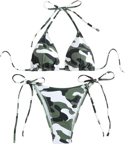 Women's Camo Halter Bathing Suit High Waisted Summer Swimsuit Bikini Set in Saudi Arabia