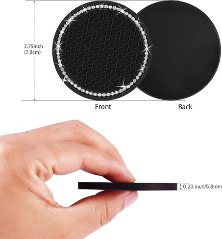 2PCS 2.75-Inch fit Eagles Bling Car Cup Holder Coasters Car Interior Accessories,Bling Crystal Rhinestone Silicone Non-Slip Car Water Coaster, for Football Fans, All Vehicles in Saudi Arabia