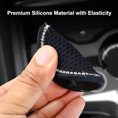 2PCS 2.75-Inch fit Eagles Bling Car Cup Holder Coasters Car Interior Accessories,Bling Crystal Rhinestone Silicone Non-Slip Car Water Coaster, for Football Fans, All Vehicles in Saudi Arabia