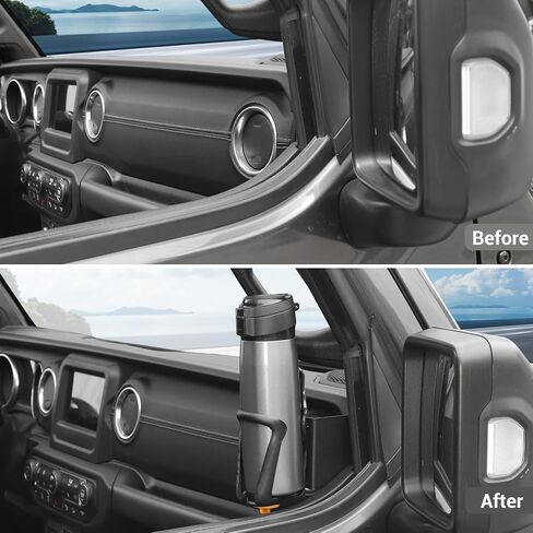 Hoolcar Door Cup Holder Compatible with Jeep Wrangler JL JLU &Gladiator JT 2018-2024, Interior Accessories, Left Side in Saudi Arabia