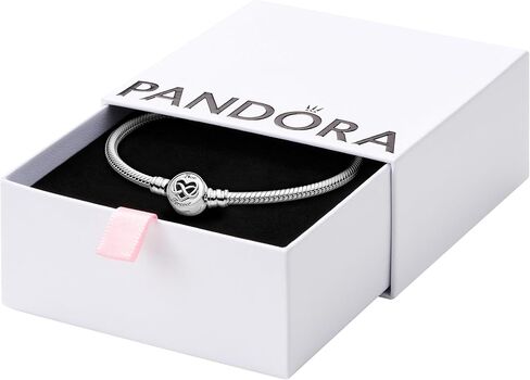Pandora Moments Heart Infinity Clasp Snake Chain Bracelet - Engraved with Love Forever - Silver Bracelet for Women - Sterling Silver - With Gift Box in Saudi Arabia