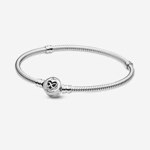 Pandora Moments Heart Infinity Clasp Snake Chain Bracelet - Engraved with Love Forever - Silver Bracelet for Women - Sterling Silver - With Gift Box in Saudi Arabia