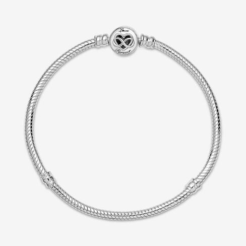 Pandora Moments Heart Infinity Clasp Snake Chain Bracelet - Engraved with Love Forever - Silver Bracelet for Women - Sterling Silver - With Gift Box in Saudi Arabia