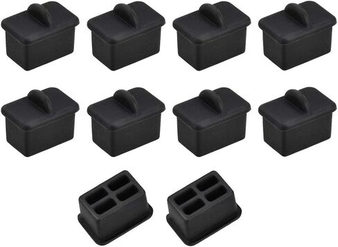 uxcell 10pcs SFP-A Silicone Protectors Port Anti Dust Cap Cover Black in Saudi Arabia