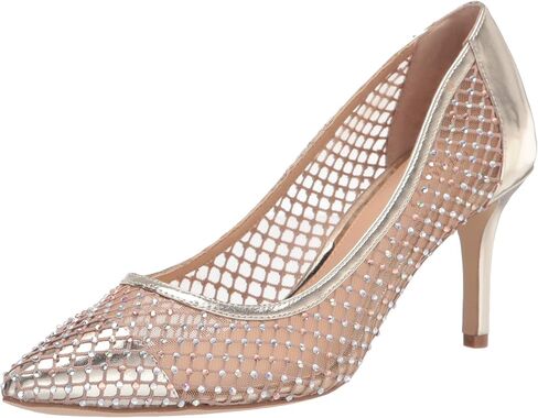Jewel Badgley Mischka Floria Stone Mesh Pointed Toe Pump in Saudi Arabia