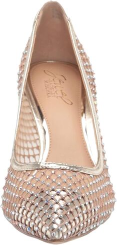 Jewel Badgley Mischka Floria Stone Mesh Pointed Toe Pump in Saudi Arabia
