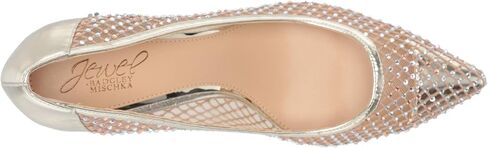 Jewel Badgley Mischka Floria Stone Mesh Pointed Toe Pump in Saudi Arabia