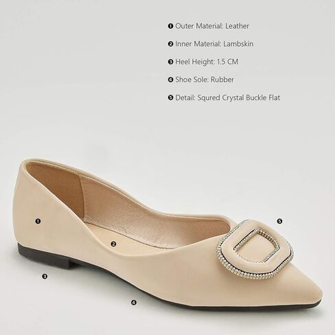 C.Paravano أحذية نسائية مسطحة I Women Pumps I أحذية مسطحة بيضاء للنساء أحذية مسطحة بمقدمة مدببة أنا سهلة الارتداء أحذية الباليه المسطحة (مقاس 6، كريستال أبيض) in Saudi Arabia