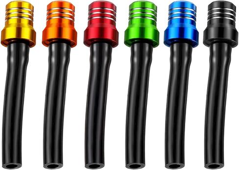 6 Pieces Gas Fuel Cap Valve Fuel Gas Tank Breather Motorcycle Breather Hose 6 Color Aluminum Vent Breather Fuel Tank Breather Valve for 50cc 110cc 70cc 125cc Motorcycle ATV (Stylish Style) in Saudi Arabia
