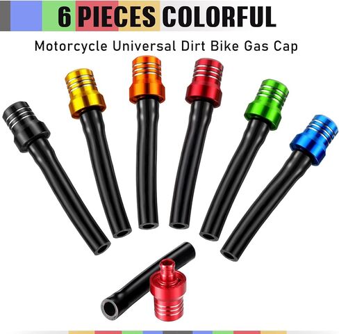 6 Pieces Gas Fuel Cap Valve Fuel Gas Tank Breather Motorcycle Breather Hose 6 Color Aluminum Vent Breather Fuel Tank Breather Valve for 50cc 110cc 70cc 125cc Motorcycle ATV (Stylish Style) in Saudi Arabia