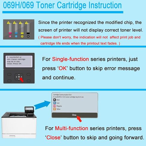 خرطوشة حبر سوداء بديلة CRG069 069 لطابعة Canon 069 069H مع رقاقة لطابعة imageCLASS MF753Cdw LBP674Cdw LBP673Cdw MF751Cdw (عبوة من قطعتين) in Kuwait