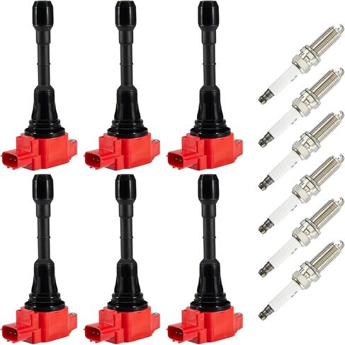 CarBole UF617 Ignition Coil Spark Plug Set Replacement for 2009-2019 Nissan 370Z Infiniti G37 3.7L, OE Part Number UF-617 GN10430 C1788 C750 C-750 (Pack of 6) in Saudi Arabia