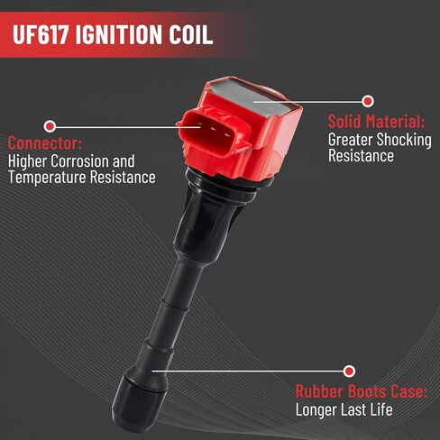 CarBole UF617 Ignition Coil Spark Plug Set Replacement for 2009-2019 Nissan 370Z Infiniti G37 3.7L, OE Part Number UF-617 GN10430 C1788 C750 C-750 (Pack of 6) in Saudi Arabia