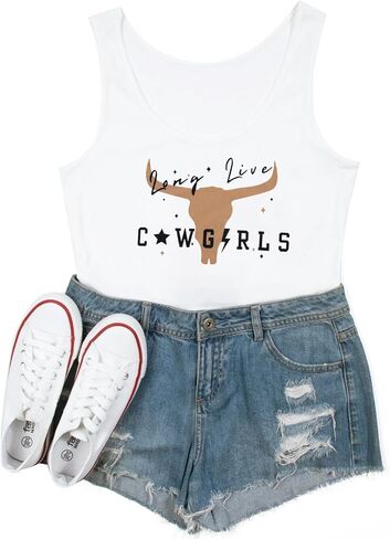 Cowgirl Crop Top Women Country Concert Tops Western Cowboy Tank Tops Country Music Cami Sleeveless Tops in Saudi Arabia