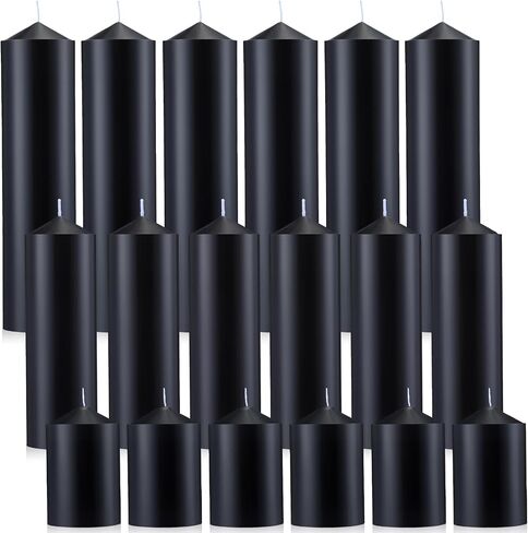 MTLEE 18 Pcs Set of 3 Pillar Candles Ivory Pillar Candle Bulk 2 in x 3, 6, 8 Long Burning Candles Clean Unscented Smokeless Pillar Candles for Wedding Emergency Lanterns Vigil Ceremony Party(White) in Saudi Arabia