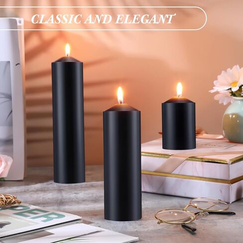 MTLEE 18 Pcs Set of 3 Pillar Candles Ivory Pillar Candle Bulk 2 in x 3, 6, 8 Long Burning Candles Clean Unscented Smokeless Pillar Candles for Wedding Emergency Lanterns Vigil Ceremony Party(White) in Saudi Arabia