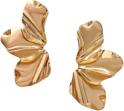 Gold Flower Earrings for Women Large Flower Dangle Studs Earrings Boho Gold Flower Butterfly Leaf Statement Earrings Chunky Floral Earrings Jewelry Gift for Women Girls in Kuwait