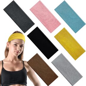 Headbands for Women Non Slip,7PCS Workout Headbands for Women, Sports Sweat Women Headbands for Gym,Yoga,Running