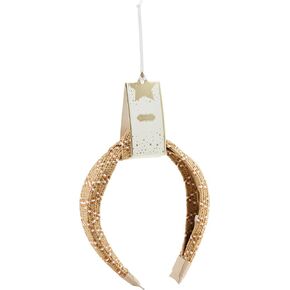 Mud Pie Women's Raffia Woven Headband, Tan, One Size Fits Most