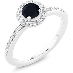 Gem Stone King 925 Sterling Silver Black Onyx Ring For Women (0.67 Cttw, Gemstone Birthstone, Available in size 5, 6, 7, 8, 9)