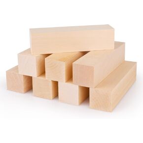 8 Pack Basswood Carving Blocks 6 X 1.5 X 1.5 Inch, Large Whittling Wood Carving Blocks Cubes Kit for Kids Adults Beginners or Expert, Home/Arts/Crafts/Class/Christmas DIY Supplies in Kuwait