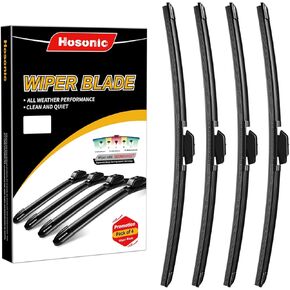 Windshield Wiper Blades, 24"+19" Wiper Blades, All-season Windshield Wipers：Automotive Replaceable Wipers, Double Service Life(Set of 4)