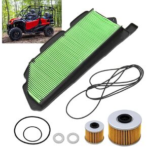 Sporacingrts Air Filter and Oil Filter with O Ring Change Compatible with Honda Pioneer 1000 2016 2017 2018 2019 2020 2021 Replace 17215-HL4-A02 15412-MGS-D21