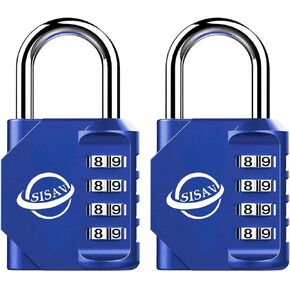 4 Digit Combination Lock,Gym Padlock,Outdoor Combination Padlock,Suitable for School Lockers,Tool Boxes,Fences,Gate(Black 1Pack)