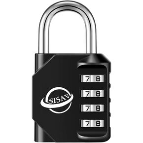 4 Digit Combination Lock,Gym Padlock,Outdoor Combination Padlock,Suitable for School Lockers,Tool Boxes,Fences,Gate(Black 1Pack) in Kuwait