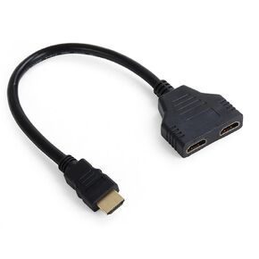 xiwai HDMI 1 in 2 Out Splitter Adapter Cable, HDMI Male to Dual HDMI Female 1 to 2 Way Switch Extension Cord for PC HDTV Laptop 1080P
