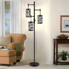 مصابيح أرضية لغرفة المعيشة قابلة للتعتيم الصناعية، مصباح أرضي للمزرعة مناسب لغرفة النوم والمكتب وثلاثة أوضاع إضاءة. (المصباح غير متضمن) in Kuwait