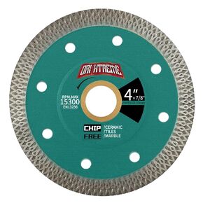 4-1/2Inch Super Thin Diamond Tile Blade 3pcs for Cutting Porcelain, Tile, Ceramic, Marble, Granite and More, Dry/Wet Cutting, 7/8"-5/8" Arbor, X-Teeth Rim for Smooth Cutting