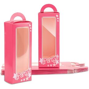 PEUTIER 10pcs Pink Girl Party Favor Boxes, Pink Doll Gift Boxes Candy Treat Boxes Goodie Bags for Girls Bachelorette Birthday Party Supplies for Girls Women