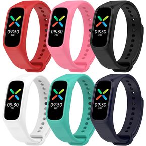 FitTurn Compatible with Oppo band & OnePlus band One-piece Strap One Size(5.5-8.7) Unisex Replacement Silicone Colorful Rubber Adjustable Sport Bands Accessories for Oppo & OnePlus Fitness Tracker