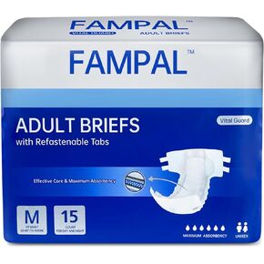 Vital Guard Adult Diapers, Disposable Incontinence Briefs with Tabs for Men and Women, Maximum Absorbency, Odor Control, X-Large, 15 Count