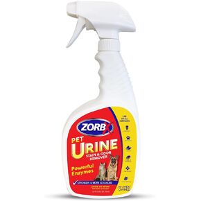 ZORBX Pet Urine Stain and Odor Remover Spray - Dog/Cat Urine Enzyme Odor Destroyer - Perfect Solution for Unpleasant Urine Odor and Stain Remover - Hardwood Floors & Carpet Cleaner (24 FL Oz)