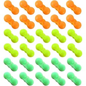 30PCS Portable ABS Dual Sound Fishing Lure Fishing Double Shaking Bell Beads Hanging Fishing Accessories 10 Each in Orange Yellow and Glow in The Dark Colors for Fishing and Catching Fish