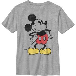 Disney Classic Vintage Mickey Boys Husky Short Sleeve Tee Shirt