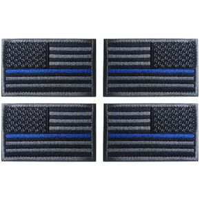 Antrix 4 Pcs Black Gray Regular and Reversed American US USA Flag Embroidered Patch Tactical Military United States of America Uniform Emblem Applique Iron On Sew On Patch for Backpacks Cap Hat in Kuwait