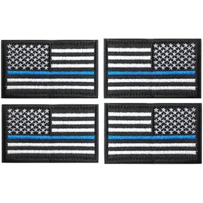 Antrix 4 Pcs Black Gray Regular and Reversed American US USA Flag Embroidered Patch Tactical Military United States of America Uniform Emblem Applique Iron On Sew On Patch for Backpacks Cap Hat