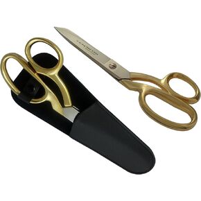 8 Inch Fabric, Dressmaking, Sewing Scissors with Burgundy Scabbard - Tenartis 383 Made in Italy