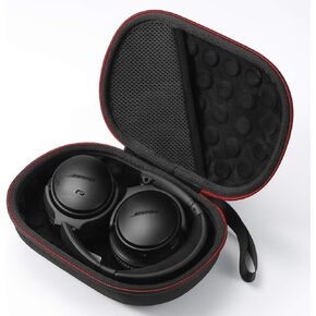 Hard Case for Bose QuietComfort 35 (Series II), QC35, QC25, QC15 Wireless Headphones Accessories. Travel Carrying Storage Bag - Black(Black Lining)