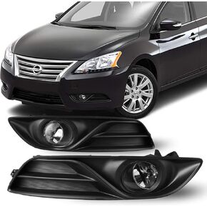 Winjet Fog Lights for [2013 2014 2015 Nissan Sentra] Driving Fog Lights + Switch + Wiring Kit - Clear